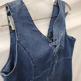 Women's Blue Denim International Concepts V-Neck Midi Dress Size 12 alternative image