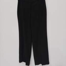 Womens Black Flat Front Pockets Straight Leg Dress Pant Size 10R