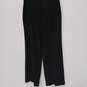 Womens Black Flat Front Pockets Straight Leg Dress Pant Size 10R image number 1
