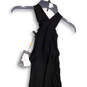 NWT Womens Black Sleeveless V-Neck Ruched Long Bodycon Dress Size 2 image number 4