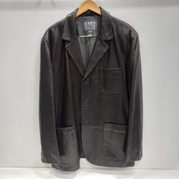 Saks Fifth Avenue Black Leather Jacket Size L