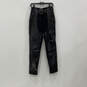 Mens Black Flat Front Adjustable Belt Pockets Motorcycle Pants Size 38/10W image number 2