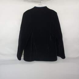 Joanie Char For I. Magnin Black Cotton W/ Teal Trim Evening Jacket WM Size 12 alternative image
