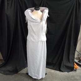 Patra Silver Sleeveless Long Dress/Gown Size 14 NWT