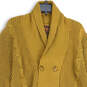 Mens Gold Long Sleeve Double Breasted Button Front Cardigan Sweater Sz 4XL image number 3