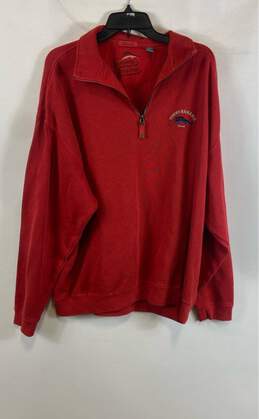 Tommy Bahama Mens Red Cotton Long Sleeve Quarter-Zip Pullover Sweatshirt Size XL
