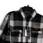 NWT Mens Black Gray Checked Long Sleeve Collared Button-Up Shirt Size M image number 3