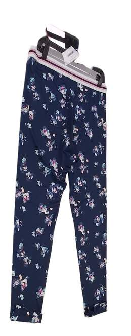 Women's Blue Floral Side Pockets Elastic Waist Pull On Sweatpants Size L alternative image