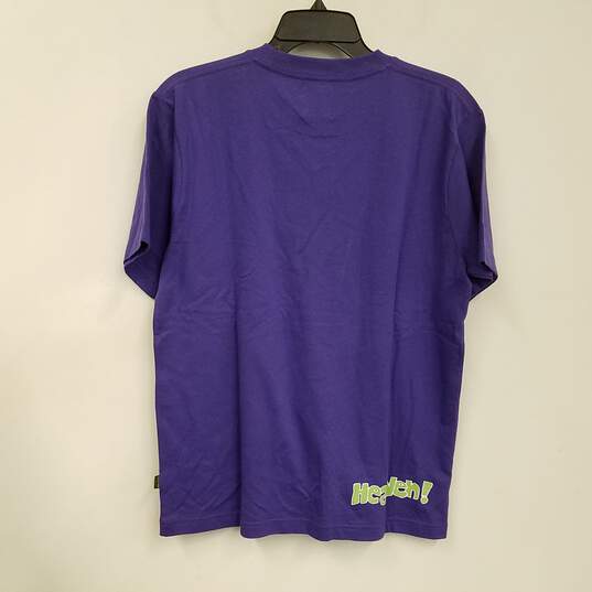 NWT Unisex Adults Purple Short Sleeve Crew Neck Graphic T-Shirt Size M image number 2