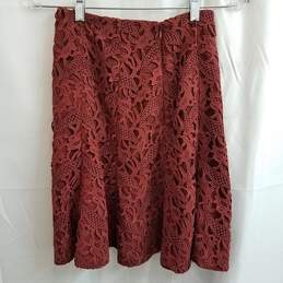 Club Monaco Synnove Lace Skirt In Rouge/Red Size 0 alternative image