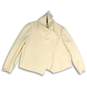 Anne Klein Womens White Long Sleeve Side Pocket Asymmetrical Scuba Jacket Sz XL image number 1
