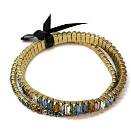 Designer J. Crew Gold-Tone Multicolor Crystal Cut Stone Wrap Bracelet Set alternative image