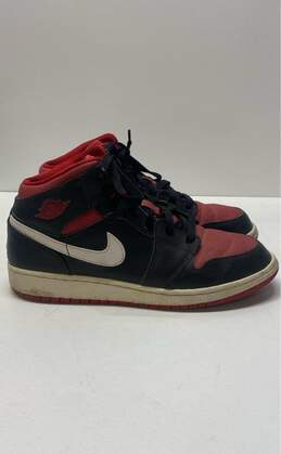 Nike Air Jordan 1 Mid Black, Gym Red, White Sneakers 554725-020 Size 7Y/8.5W
