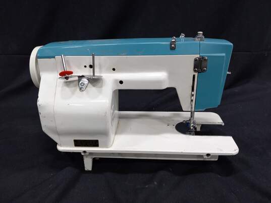 White Blue & White Sewing Machine image number 5