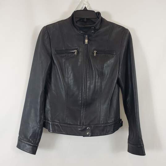 Hugo Buscati Women's Black Leather Jacket SZ XS image number 1