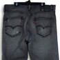 Mens 515 Gray Distressed Dark Wash Pockets Denim Straight Leg Jeans Size 34X30 image number 4