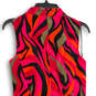Womens Multicolor Abstract Mock Neck Sleeveless Back Zip Shift Dress Size 4 image number 4