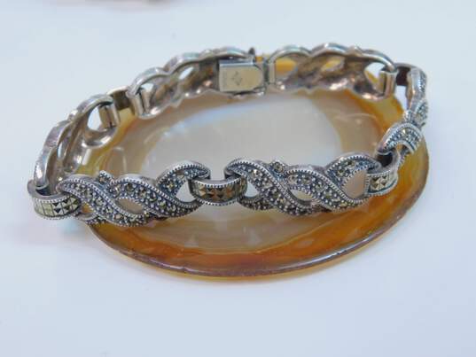 Romantic Judith Jack 925 Sterling Silver Marcasite Bracelet 30.1g image number 2