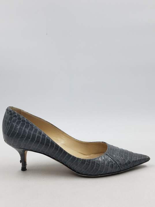 Authentic Jimmy Choo Gray Snakeskin Pumps W 6 image number 1