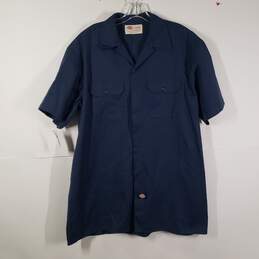 Mens Chest Pockets Short Sleeve Collared Button-Up Shirt Size X-Large