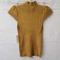 Anthropologie Honey Brown Ribbed Turtleneck Sleeveless Top Size XS image number 2