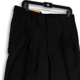 NWT Womens Black Pleated Classic Fit Straight Leg Dress Pants Size 33/30