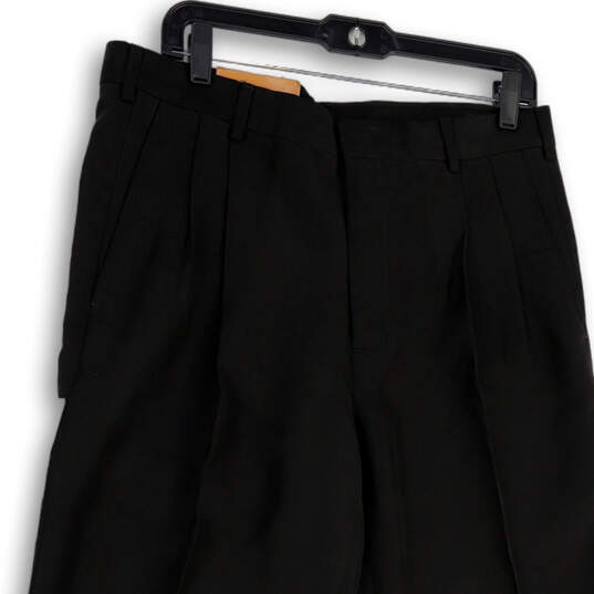 NWT Womens Black Pleated Classic Fit Straight Leg Dress Pants Size 33/30 image number 1