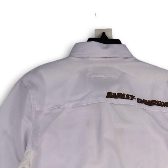 NWT Mens White Spread Collar Flap Pocket Long Sleeve Button-Up Shirt S image number 4