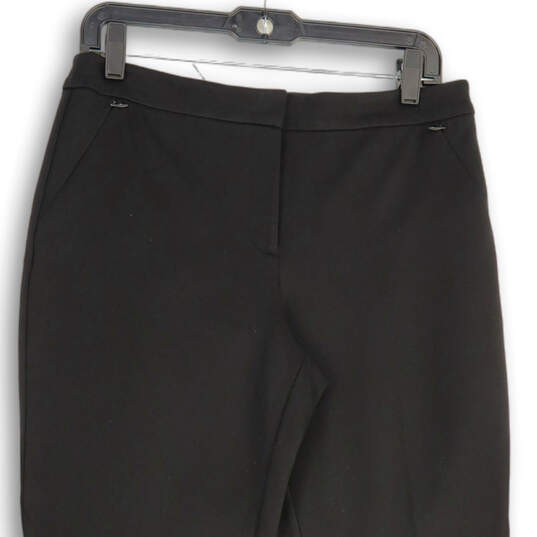 NWT Womens Black Flat Front Tummy Control Slim Leg Dress Pants Size 6 image number 3