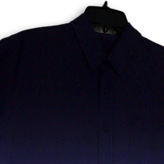 Mens Blue Ombre Collared Short Sleeve Pocket Casual Button-Up Shirt Size L image number 3