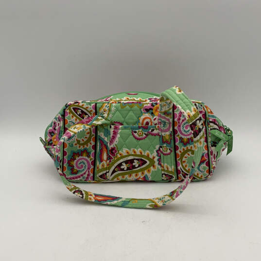 Womens Green Multicolor Flower Print Quilted Inner Pocket Zip Duffle Bag image number 1