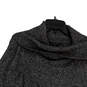 Womens Gray Knitted Cowl Neck Long Sleeve Pullover Sweater Size M image number 3