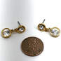Designer Swarovski Gold-Tone Cubic Zirconia Classic Bezel Drop Earrings image number 2