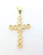 14K Yellow Gold Round CZ Cross Pendant 1.6g image number 3