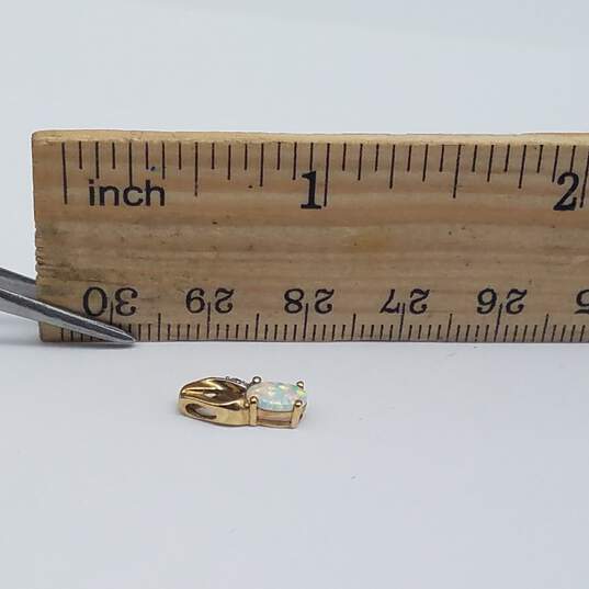 AV 10k Gold Diamonds & Opal Pendant 0.6g image number 5