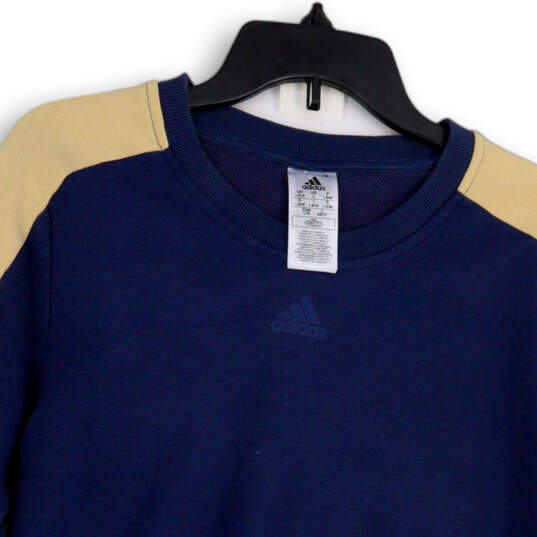 Womens Blue Beige Long Band Sleeve Casual Pullover Sweatshirt Size Large image number 3