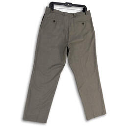 Mens Gray Check Flat Front Slash Pockets Straight Leg Dress Pants Size 36/30 alternative image