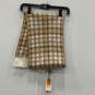 NWT Womens Brown White Plaid Knitted Multipurpose Rectangle Scarf One Size image number 2