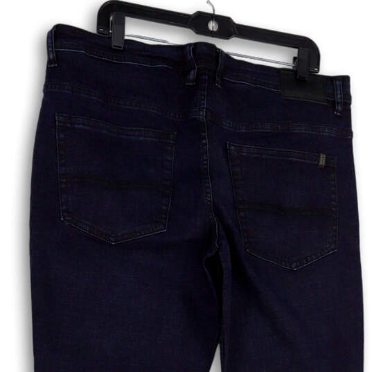 Mens Blue Denim Dark Wash Stretch Pockets Straight Leg Jeans Size 36x34 image number 4