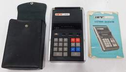 Vintage APF Mark V Fliptop Electronic Calculator w/ Case & Manual