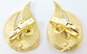 Vintage Crown Trifari Brushed Gold Tone Clip-On Earrings 13.5g image number 4