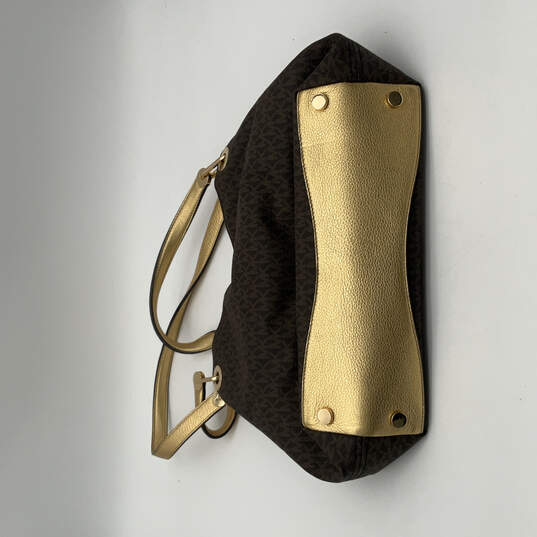 Buy the Womens Brown Gold Monogram Double Strap Inner Zip Pocket Shoulder  Bag