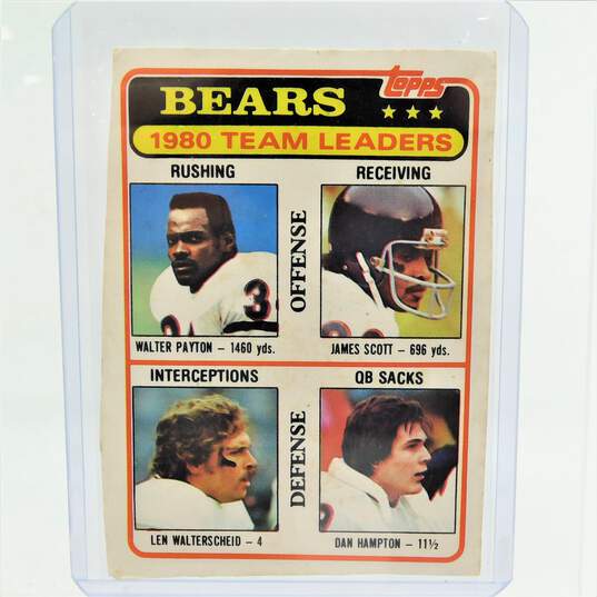 1981 HOF Dan Hampton Topps Rookie w/ Walter Payton Chicago Bears image number 1