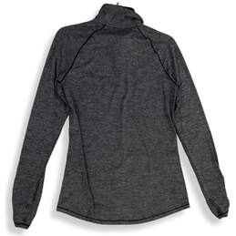 Womens Gray Heather Mock Neck 1/4 Zip Pullover Activewear Top Size S alternative image