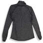 Womens Gray Heather Mock Neck 1/4 Zip Pullover Activewear Top Size S image number 2