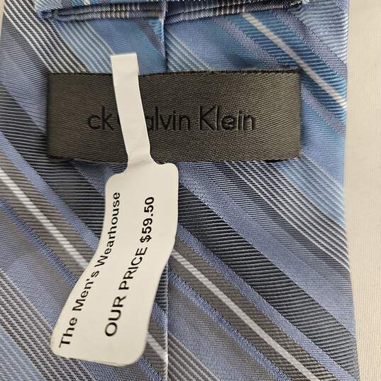 Calvin Klein Blue Stripped Tie image number 3