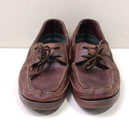 Sperry Top-Sider Men's Two Eye Brown Leather Lace Up Loafer Boat Shoe Size 12M