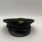 Mens Green Black Wide Frame High Gloss Button Soutache Army Hat Size 7 image number 1