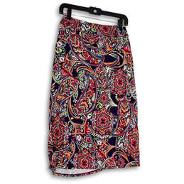 NWT Womens Multicolor Paisley Elastic Waist Pull-On Wrap Skirt Size Small