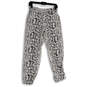 Womens White Black Snake Print Elastic Waist Pull-On Ankle Pants Size 6 image number 2
